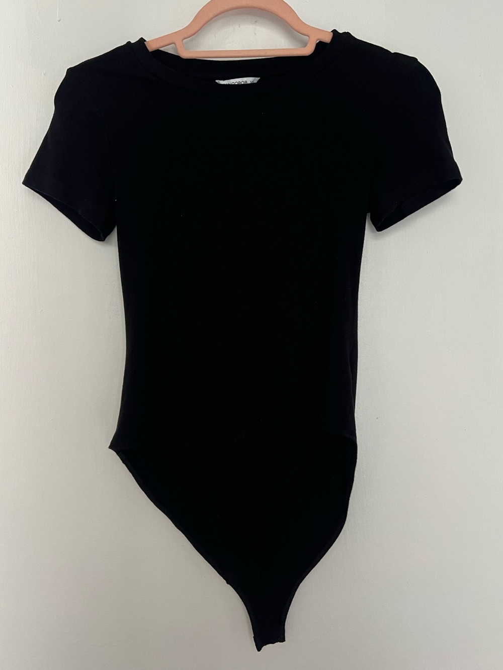 Black Short-Sleeve Crew Neck Bodysuit